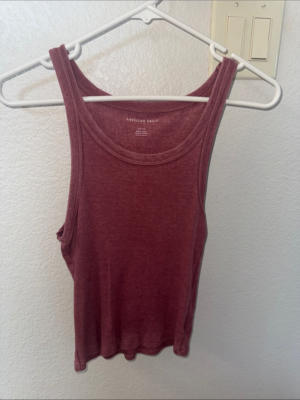 American Eagle Outfitters Ribbed Scoop Tank - Mauve